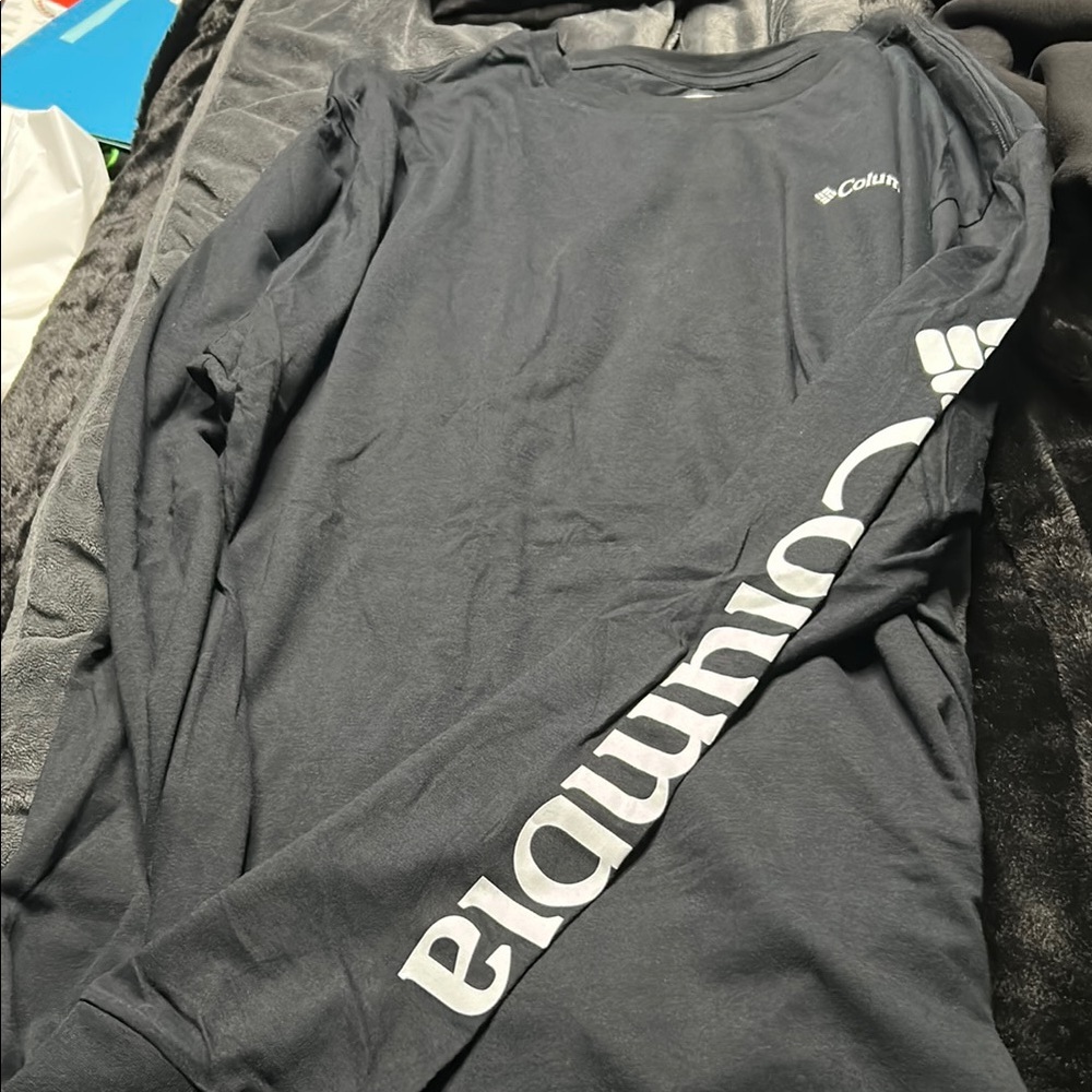 Columbia Black Long Sleeve Tee with Sleeve Print